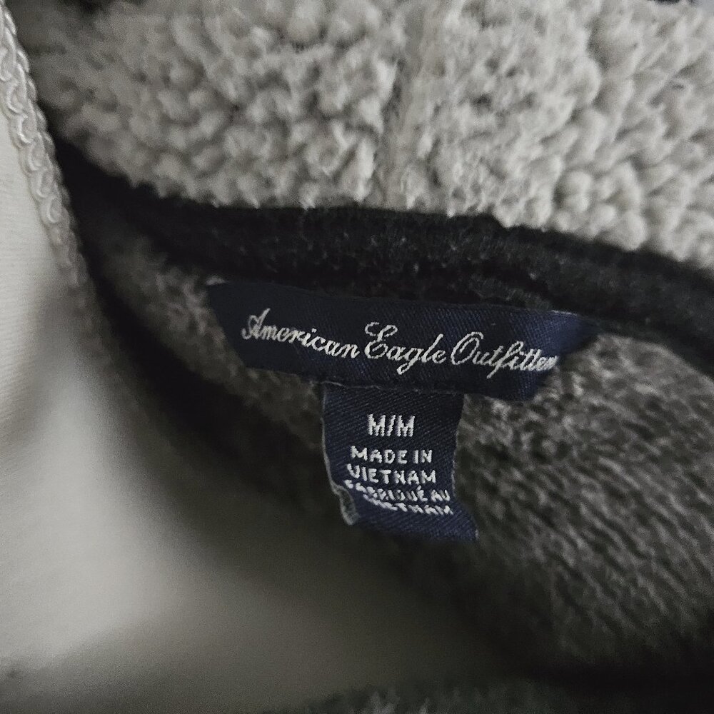 AMERICAN EAGLE OUTFITTERS zip-up HOODED JACKET grey POLYESTER - Picture 9 of 9